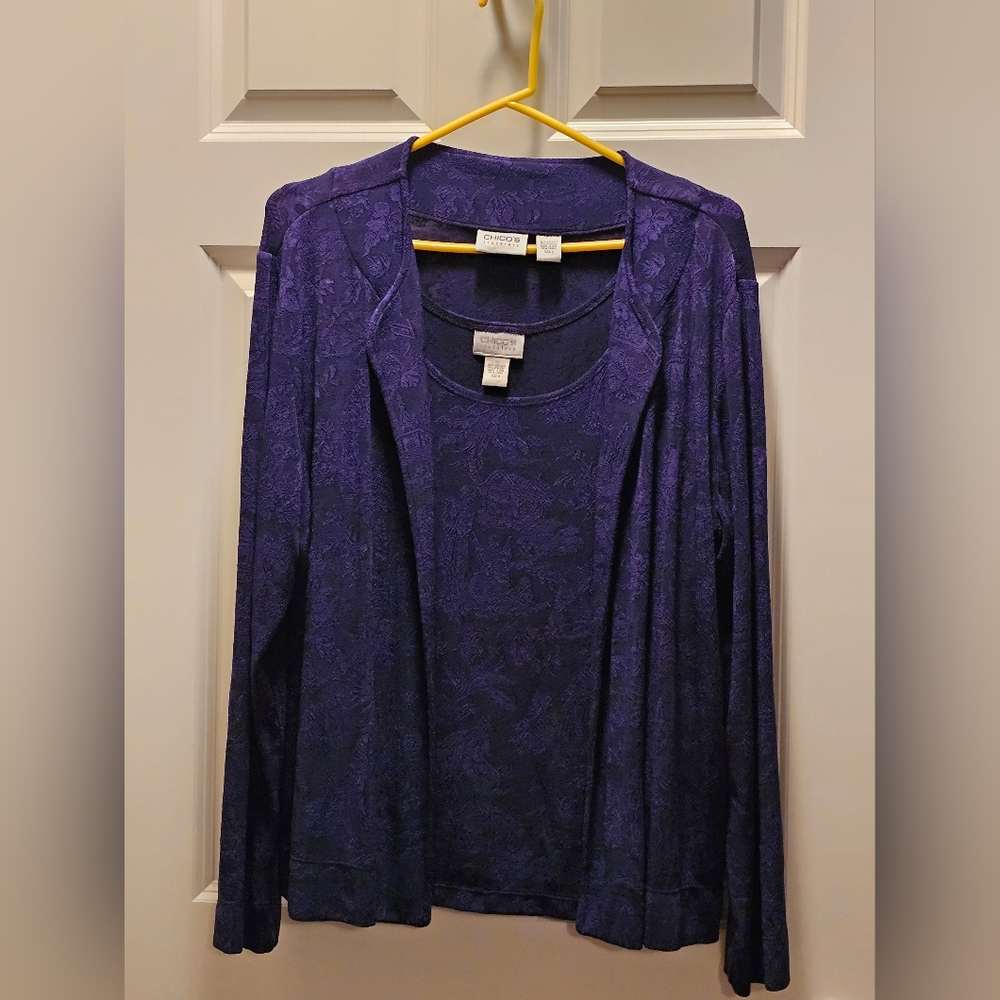 CHICO'S blue tank top and jacket